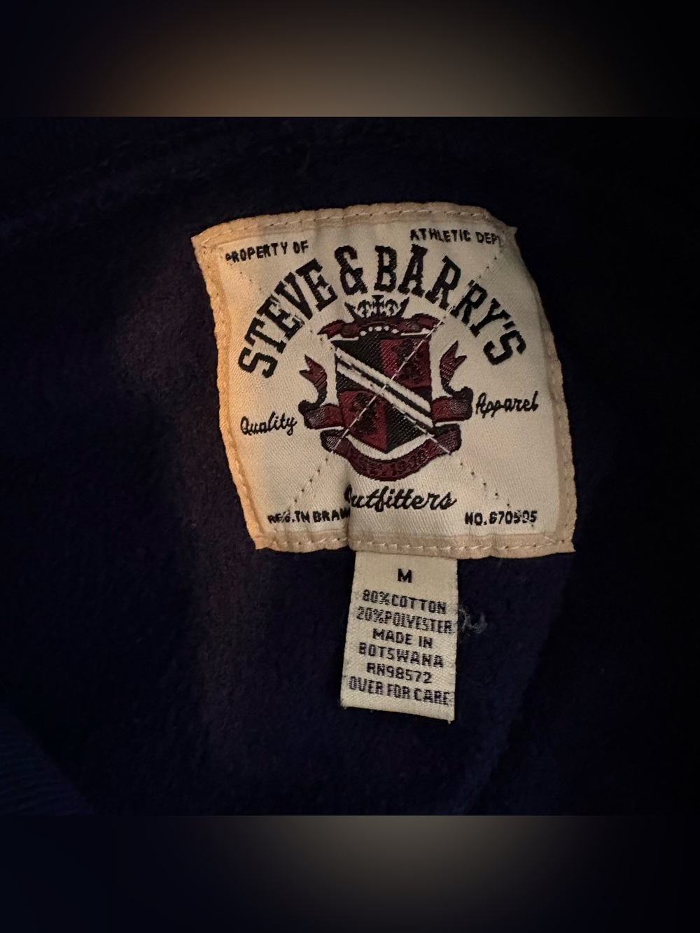 Steve & Barry's Navy Hoodie with Yellow Michigan Arch - Picture 4 of 6
